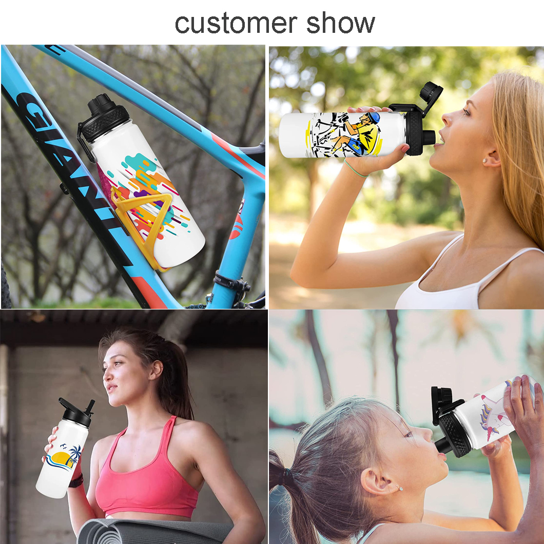 Botella de agua aislada de metal de sublimaci&oacute;n de regalo personalizado de bricolaje 