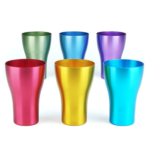 Vaso de aluminio de calidad alimentaria con taza que cambia de color fresco 