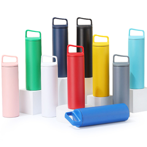 Vaso flaco térmico de metal de viaje con cubierta de asa