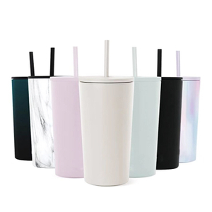 Vaso aislado al vacío de acero inoxidable de 12 oz con tapa