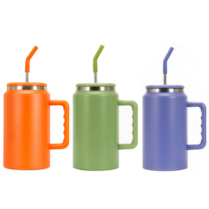 Taza de viaje de gran capacidad con vaso aislado de acero inoxidable