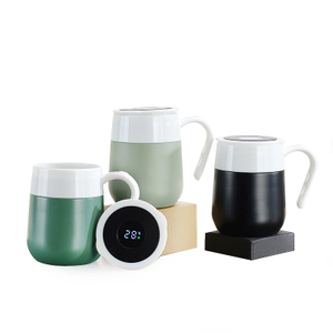 Taza de termos de acero inoxidable al por mayor con termómetro en la tapa 