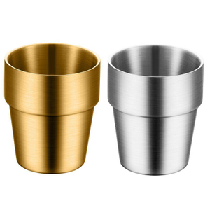 Vasos de acero inoxidable de doble pared, vasos para beber reutilizables