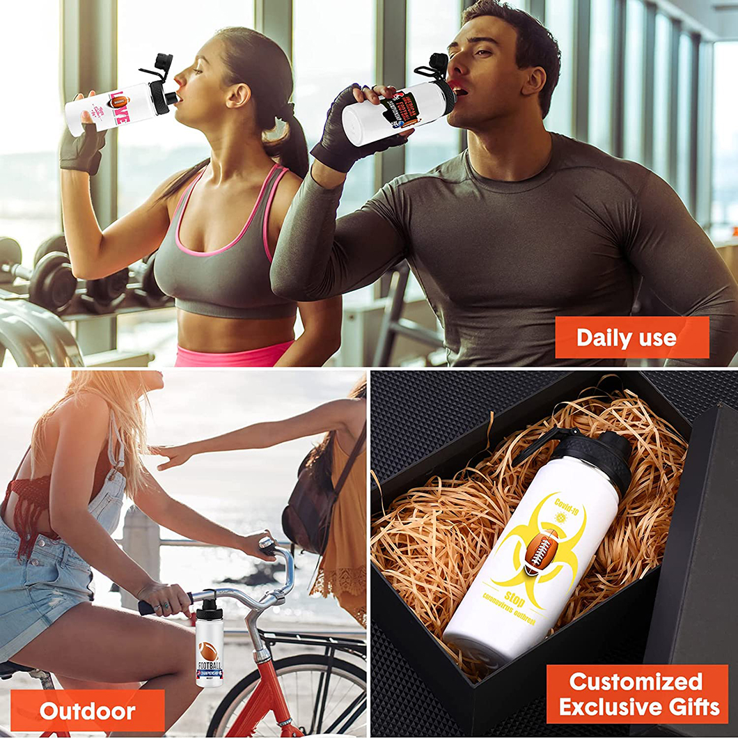 Botella de agua aislada de metal de sublimaci&oacute;n de regalo personalizado de bricolaje 