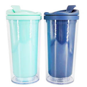 Vaso de plástico con inserción personalizada para tarjetas publicitarias