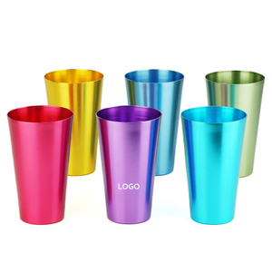 Vasos de aluminio con logotipo personalizado, artículos de bar de mediados de siglo