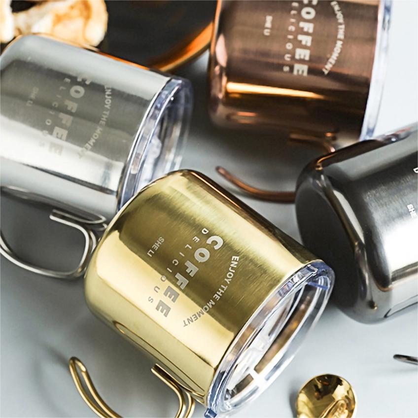 Taza para acampar de senderismo al aire libre de metal s&oacute;lido con mango