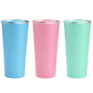 Vaso aislado de acero inoxidable de 500 ml con tapa
